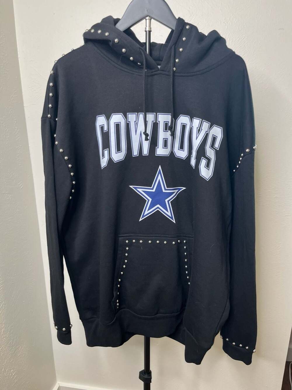Gameday Couture Dallas Cowboys Black Oversized Studded Catch The Vibe Pullover H